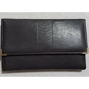 Vintage Princess Gardner Black Lambskin Turnlock Checkbook Clutch Wallet NWT